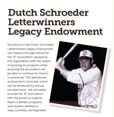 Contribution to Dutch Schroeder Letterwinners Legacy Endowment